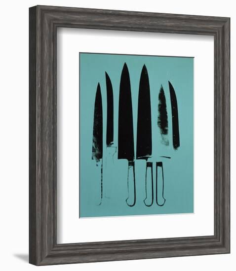 Knives, c. 1981-82 (Aqua)-Andy Warhol-Framed Art Print