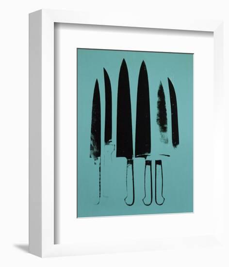 Knives, c. 1981-82 (Aqua)-Andy Warhol-Framed Art Print