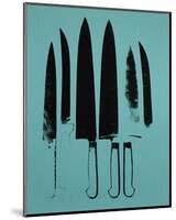 Knives, c. 1981-82 (Aqua)-Andy Warhol-Mounted Art Print