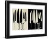 Knives, c. 1981-82 (cream and black)-Andy Warhol-Framed Art Print
