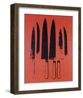 Knives, c. 1981-82 (Red)-Andy Warhol-Framed Giclee Print