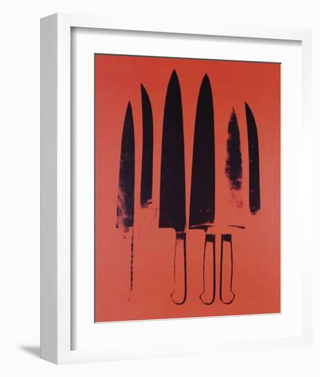 Knives, c. 1981-82 (Red)-Andy Warhol-Framed Giclee Print