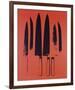 Knives, c. 1981-82 (Red)-Andy Warhol-Framed Giclee Print