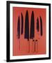 Knives, c. 1981-82 (Red)-Andy Warhol-Framed Art Print