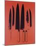 Knives, c. 1981-82 (Red)-Andy Warhol-Mounted Art Print