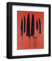 Knives, c. 1981-82 (Red)-Andy Warhol-Framed Art Print