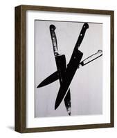 Knives, c.1981-82 (Three Black on Cream)-Andy Warhol-Framed Giclee Print