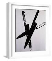 Knives, c.1981-82 (Three Black on Cream)-Andy Warhol-Framed Giclee Print