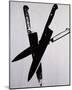 Knives, c.1981-82 (Three Black on Cream)-Andy Warhol-Mounted Giclee Print