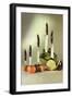 Knives Stuck in Vegetables, Retro-null-Framed Art Print