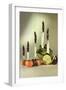 Knives Stuck in Vegetables, Retro-null-Framed Art Print