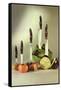 Knives Stuck in Vegetables, Retro-null-Framed Stretched Canvas