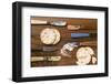 Knives with the Remains of Spreads and Crackers-Eising Studio - Food Photo and Video-Framed Photographic Print