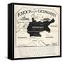 Knock Out Germany, An Instructive Partial Map of Europe with Germany Silhouetted, 1914-null-Framed Stretched Canvas