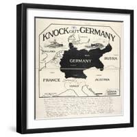 Knock Out Germany, An Instructive Partial Map of Europe with Germany Silhouetted, 1914-null-Framed Giclee Print