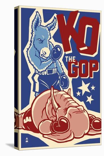 Knock Out the GOP - Political-Lantern Press-Stretched Canvas