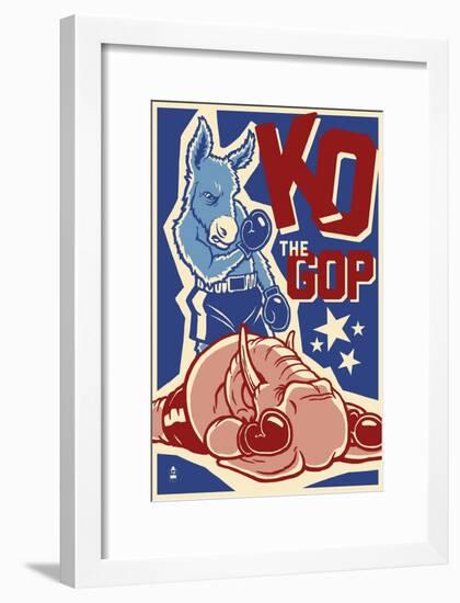 Knock Out the GOP - Political-Lantern Press-Framed Art Print