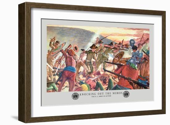 Knocking Out the Moros-Hugh Charles Mcbarron Jr.-Framed Art Print