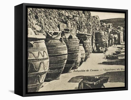 Knossos - Crete - Large Storage Jars-null-Framed Stretched Canvas