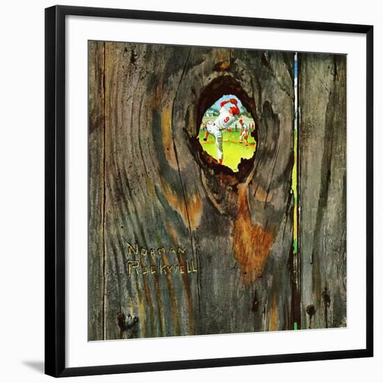 "Knothole Baseball", August 30,1958-Norman Rockwell-Framed Giclee Print