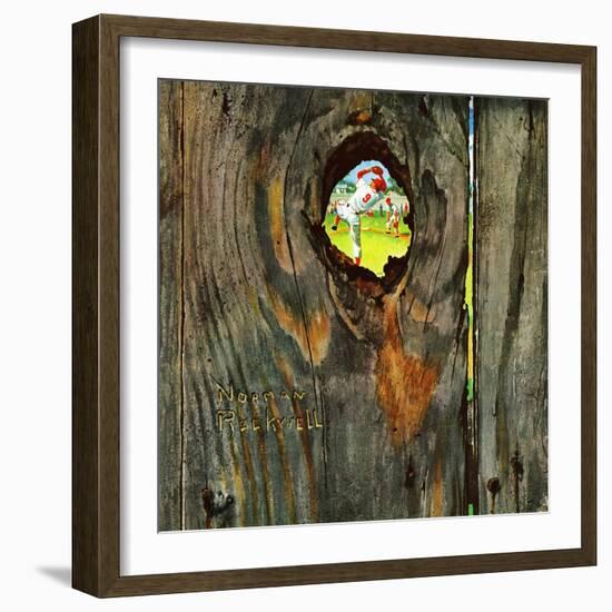 "Knothole Baseball", August 30,1958-Norman Rockwell-Framed Giclee Print