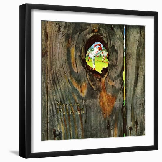 "Knothole Baseball", August 30,1958-Norman Rockwell-Framed Giclee Print