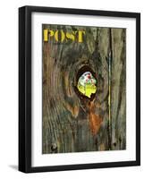 "Knothole Baseball" Saturday Evening Post Cover, August 30,1958-Norman Rockwell-Framed Giclee Print