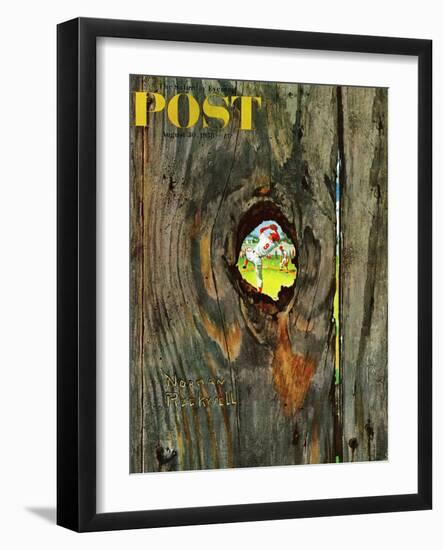 "Knothole Baseball" Saturday Evening Post Cover, August 30,1958-Norman Rockwell-Framed Giclee Print