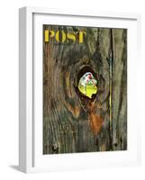 "Knothole Baseball" Saturday Evening Post Cover, August 30,1958-Norman Rockwell-Framed Giclee Print