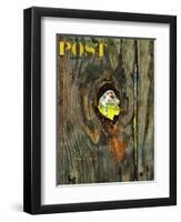 "Knothole Baseball" Saturday Evening Post Cover, August 30,1958-Norman Rockwell-Framed Giclee Print