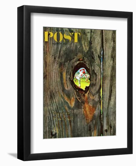 "Knothole Baseball" Saturday Evening Post Cover, August 30,1958-Norman Rockwell-Framed Premium Giclee Print