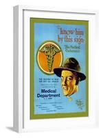 Know Him By This Sign, Join the Medical Department, U.S. Army-Barto Van Voohis Matteson-Framed Art Print