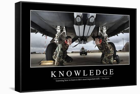 Knowledge: Inspirational Quote and Motivational Poster-null-Framed Stretched Canvas