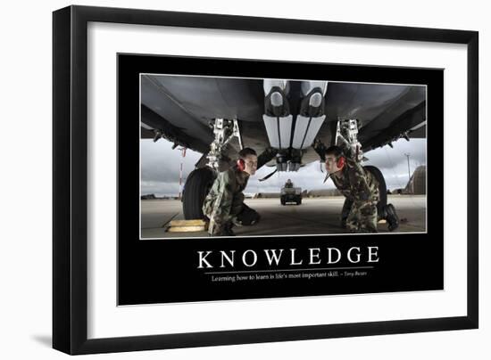 Knowledge: Inspirational Quote and Motivational Poster-null-Framed Premium Photographic Print