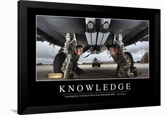 Knowledge: Inspirational Quote and Motivational Poster-null-Framed Premium Photographic Print