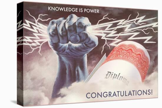 Knowledge is Power, Congratulations, Diploma, Graduation-null-Stretched Canvas