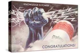 Knowledge is Power, Congratulations, Diploma, Graduation-null-Stretched Canvas