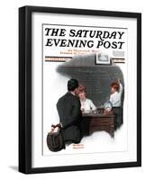 "Knowledge is Power" Saturday Evening Post Cover, October 27,1917-Norman Rockwell-Framed Giclee Print