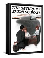 "Knowledge is Power" Saturday Evening Post Cover, October 27,1917-Norman Rockwell-Framed Stretched Canvas