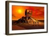 Knowledge of the Ancients Gave Rise to the Building of the Pyramids-null-Framed Premium Giclee Print