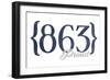 Knoxville, Tennessee - 863 Area Code (Blue)-Lantern Press-Framed Art Print