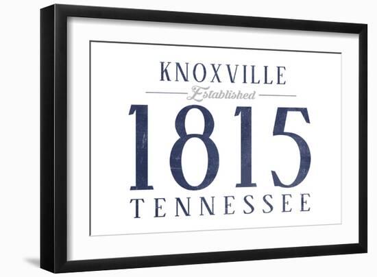 Knoxville, Tennessee - Established Date (Blue)-Lantern Press-Framed Art Print