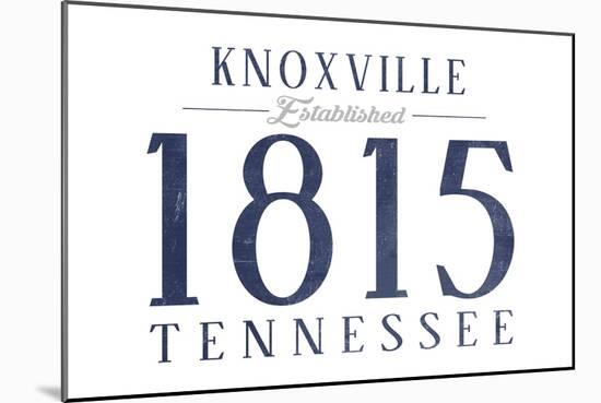 Knoxville, Tennessee - Established Date (Blue)-Lantern Press-Mounted Art Print