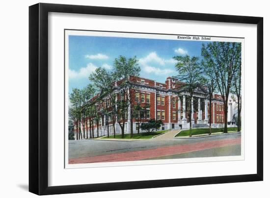 Knoxville, Tennessee - Exterior View of Knoxville High School-Lantern Press-Framed Art Print