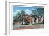 Knoxville, Tennessee - Exterior View of Knoxville High School-Lantern Press-Framed Art Print