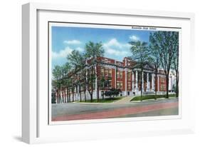 Knoxville, Tennessee - Exterior View of Knoxville High School-Lantern Press-Framed Art Print