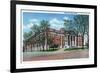 Knoxville, Tennessee - Exterior View of Knoxville High School-Lantern Press-Framed Art Print