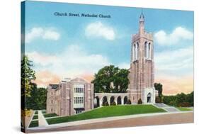 Knoxville, Tennessee - Exterior View of the Methodist Church on Church Street-Lantern Press-Stretched Canvas