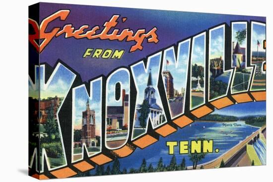 Knoxville, Tennessee - Large Letter Scenes-Lantern Press-Stretched Canvas