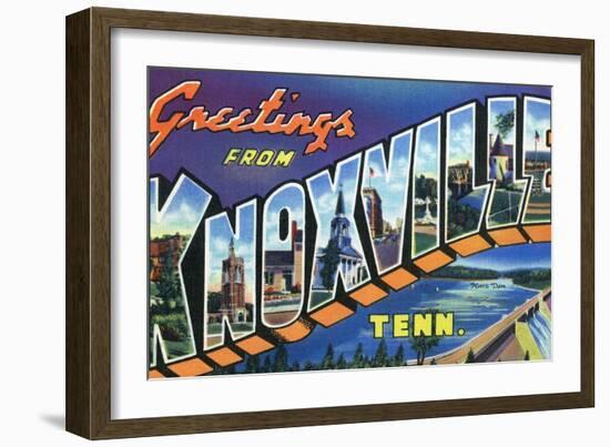 Knoxville, Tennessee - Large Letter Scenes-Lantern Press-Framed Art Print